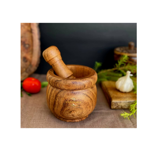 Mortero y Pilón de Madera de Coco Ecológicos, Hechos a Mano, para Moler Hierbas Naturales, para Compradores Mayoristas - Product Image 4