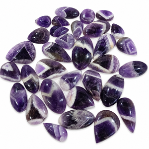 Lot en gros de cabochons d'améthyste bleue naturelle rayée de 780g, directement de l'usine, pierres précieuses en vrac pour la fabrication de bijoux, effet de couleur Rajasthan - Product Image 1