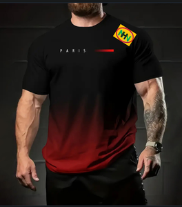 T-shirt tricoté pour homme grande taille, imprimé numérique, personnalisable, 100 % coton, respirant, écologique, coupe ample - Product Image 4