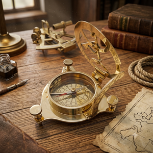 3 inch <b>Antique</b> Brass Sundial <b>Compass</b> Vintage Nautical Pocket <b>Compass</b> Marine Navigation Gift Collectible Wholesale - Product Image 3