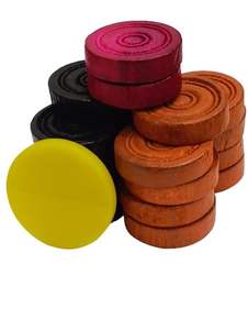 Boîte de pièces de jeu de carrom avec marteau, pièces de carrom en plastique de 8 mm pour enfants et adultes, aspect bois, accessoires de jeu de carrom - Product Image 5