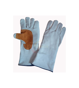 Guantes de Cuero de Primera Calidad Resistentes al Calor, Guantes de Seguridad de Cuero Vacuno de Patrón Largo - Product Image 6