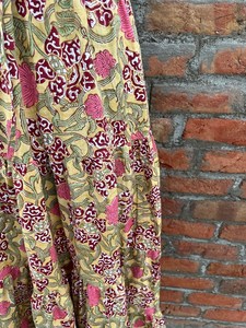 Handmade Hand Block Cotton <b>Skirt</b> <b>Elastic</b> Waist Breathable Traditional Block Print Sustainable Casual Clothing One Size - Product Image 2