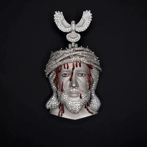 Colgante cristiano unisex de Jesús sangrante chapado en plata con moissanita de corte brillante engastada en bisel, estilo hip hop, con engaste tipo pájaro, dijes de plata 925 - Product Image 3