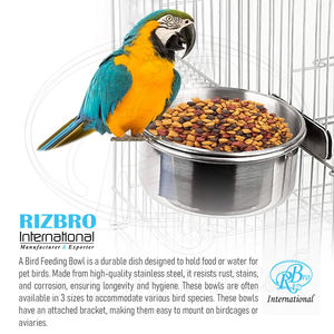 Comedero para Pájaros Reutilizable de Acero Inoxidable con Abrazadera para Colgar en la Jaula, Tamaño 4x2 Pulgadas, Taza para Agua y Comida - Product Image 5