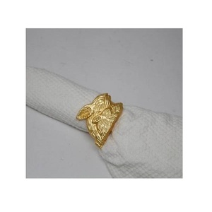 Lot de porte-serviettes modernes de luxe en métal, écologiques et durables, gravés or, pour fêtes, mariages et restaurants - Product Image 2