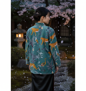 ชุดกิโมโนสั้นผ้ากำมะหยี่พิมพ์ลายสไตล์โบฮีเมียนบุด้วยผ้าฝ้ายอินเดีย ของขวัญสุดคลาสสิกสำหรับผู้ใหญ่ในฤดูหนาว - Product Image 2