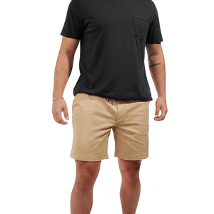 Pantalones Cortos Bermuda de Algodón de Color Sólido para Hombre, Cintura Media, Estilo Casual Elástico con Bolsillos, Tejido Transpirable - Product Image 6