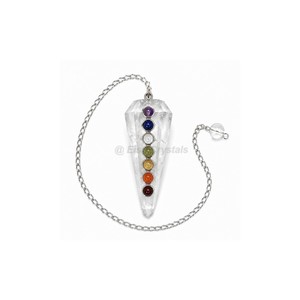 Pendule en Calcite Orange 7 Chakras, Pendule de Guérison des Sept Chakras, Pendule Artisanale pour Chakras, Outil de Radiesthésie en Pierres Précieuses, Vente en Gros Inde - Product Image 3