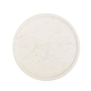 Plateau de service rond élégant en marbre, design classique de luxe en pierre naturelle avec finition plaquée moderne, décoratif pour les fêtes à prix abordable - Product Image 5