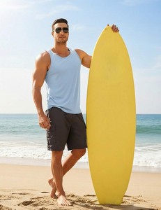 <b>Mens</b> <b>Sports</b> Tank Top Sleeveless Crew Neck Training <b>Vest</b> Quick Dry Breathable Eco-Friendly Spandex/Cotton Lightweight - Product Image 2