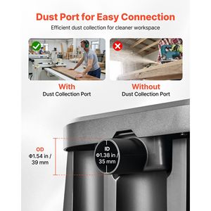 Levigatrice a mandrino oscillante da banco 2000 RPM, 6 attacchi (da 1/2 a 3 pollici), corsa 0,59 pollici, con porta di collegamento per aspirazione polvere - Product Image 6