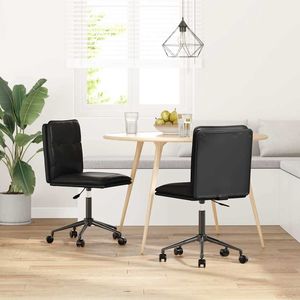 2 pz sedie da pranzo in finta pelle nera - Product Image 1