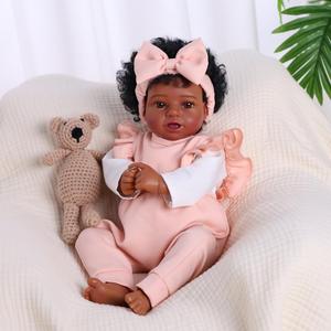 Muñeca Realista de Vinilo Babeside de 20 Pulgadas, Bebé Afroamericana Recién Nacida, Cuerpo de Tela Suave, Muñeca para Niños, Regalo - Product Image 2