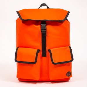Orange matte leather <b>backpack</b> simple casual environmentally friendly bag <b>large</b> capacity fashionable <b>backpack</b> - Product Image 2