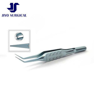 Pinzas de sutura de titanio D&K Bonn, 3 3/8 pulgadas, eje curvo, fino 0.12mm, 1x2 dientes con plataformas de atadura de 6.0mm - Product Image 6