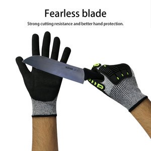 Impact Reducing Work <b>Gloves</b> With Anti-Slip PU Leather Palm And Elastic Wristband For Mechanic Use - Product Image 2