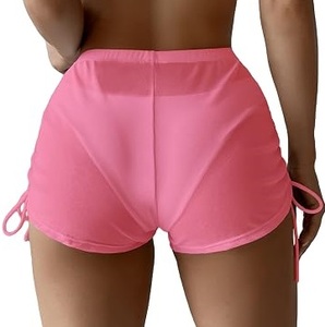 Latest Style Sexy Fit Skinny Mesh <b>Short</b> For <b>Women</b> With Drawstring Style Breathable Sporty Gym Yoga Slim Fit Elastic Waist <b>Shorts</b> - Product Image 4