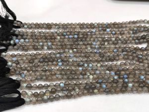 Perles de labradorite naturelle, simples, 5 mm, vendues par brin de 8 pouces de long - Product Image 2