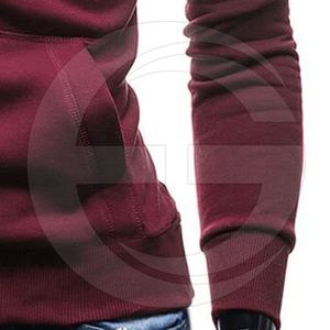 Sudadera con capucha informal de hombre personalizada con característica impermeable Sudadera con capucha color entero logotipo impreso en blanco con cordón - Product Image 5