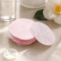 OEM Y464 Tampons de coton perlés à l'acide salicylique de camélia 95g, conception double face, tampon nettoyant gaufré, feuille cosmétique pour l'exfoliation