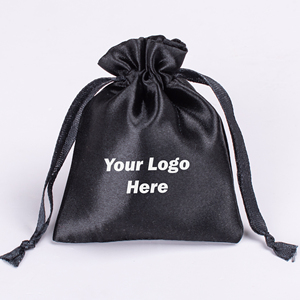 Luxury Premium Fabric <b>Pouch</b> Black Satin <b>Drawstring</b> Bag Jewelry Storage With Custom Logo Cosmetic Storage <b>Pouch</b> - Product Image 2