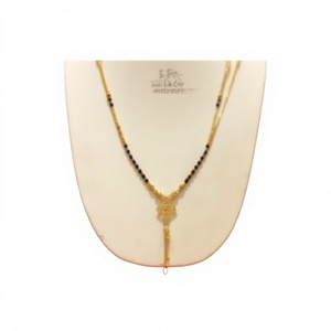 Collier mangalsutra en or 22 carats, collier en or massif, bijoux indiens traditionnels, chaîne en or légère, bijoux à porter au quotidien, cadeau de mariage. - Product Image 2