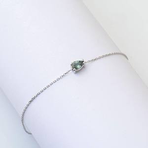 กำไลข้อมือทัวร์มาลีนสีเขียวทรงลูกแพร์ ของแท้รับรองคุณภาพ ของขวัญเครื่องประดับประจำเดือนเกิดสำหรับคนรัก - Product Image 3