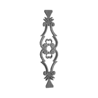 Élément de balustre décoratif vintage symétrique en fonte avec motifs floraux et festonnés pour l'architecture et la conception de balustrades