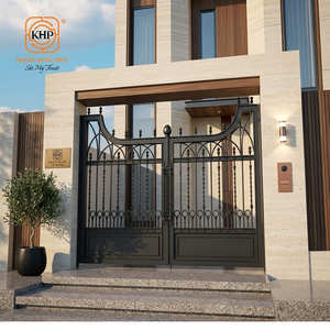 Puerta de Entrada Doble Artística de Hierro Forjado a Mano de Lujo, Personalizada, con Galvanizado en Caliente Resistente a la Oxidación para Villa o Mansión - Product Image 3