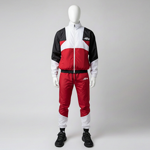 Conjunto de Sudadera con Capucha y Pantalones de Chándal de Nylon Personalizados OEM para Hombre y Mujer, Tallas Regulares y Grandes, Varios Colores, Chaqueta Cortavientos Apilada - Product Image 2