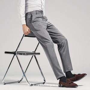 Pantalones de Traje para Hombre, Corte Slim Fit, Elásticos, Corte Regular, Formales para Negocios, Pantalones Rectos para Oficina - Product Image 3