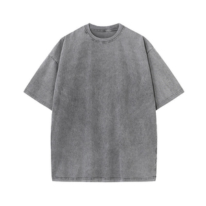 เสื้อยืดสตรีทแวร์ทรงโอเวอร์ไซส์ คอตตอน 100% 230 GSM สไตล์วินเทจ ตกแต่งดีเทลขาดๆ แบบดรอปโชว์เดอร์ รับผลิตแบบ OEM ขายส่ง - Product Image 1