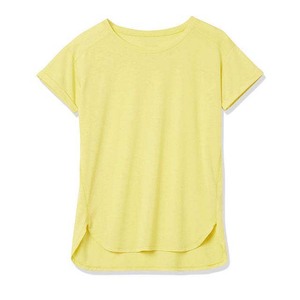 Camiseta de Mujer Amarilla de Corte Regular, Manga Corta, Cuello Redondo, Informal, de Punto Jersey, Transpirable, para Primavera/Verano - Product Image 6