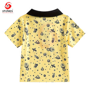 Camiseta Polo de Manga Corta para Niños, 100% Algodón Tejido, Estampada, Ecológica, de Secado Rápido, Transpirable, Informal de Verano para la Escuela - Product Image 2