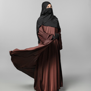 Abaya marrón de calidad superior modesta islámica para mujer, Mangas de campana de poliéster Nida, ajuste holgado antiestático, precios al por mayor - Product Image 1