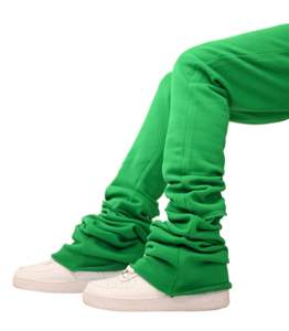 Pantalones de chándal acampanados de algodón y felpa para hombre, estilo oversize holgado, cintura doble ancha, diseño clásico esencial, efecto apilado - Product Image 3