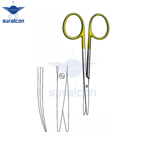 Tijeras Metzenbaum para Bebés de 11.5 cm (4-1/2 Pulgadas), Curvas, de Carburo de Tungsteno TC Dorado, Tijeras Quirúrgicas de Acero Inoxidable de Precisión - Product Image 2