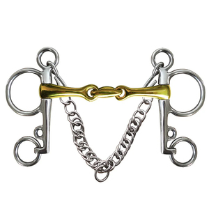 บิตม้าแบบมืออาชีพ ทำจากสแตนเลส พร้อมโซ่ บิตแบบ Snaffle อุปกรณ์ขี่ม้า - Product Image 4