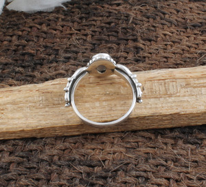 Bagues en argent sterling classiques avec pierres précieuses de préhnite naturelle ronde taille brillant pour femmes, bijoux fins, cadeau idéal pour mariage et fête, vente en gros - Product Image 6