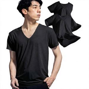 Men's <b>White</b> <b>V</b>-<b>Neck</b> Short Sleeve Cotton <b>T</b>-<b>Shirt</b> Regular Fit Casual Jersey Breathable Solid Color - Product Image 6