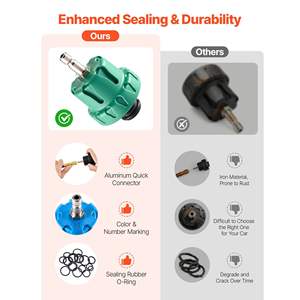 Kit de Prueba de Presión de Refrigerante de 47 Piezas, Universal, para Radiador, con 3 Adaptadores Metálicos, Herramienta de Refrigeración Automotriz, Herramienta de Reparación de Automóviles - Product Image 4