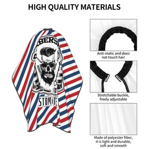 Capes de coiffure professionnelles imperméables avec crochets réglables et fermeture à bouton-pression, personnalisables avec logo OEM pour barbiers - Product Image 6
