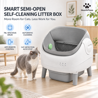 Bac à litière intelligent pour chat, certifié RoHS CE FCC, marque privée, pour propriétaires occupés, vidage à une touche et nettoyage automatique, bac à déchets extra large de 11 L