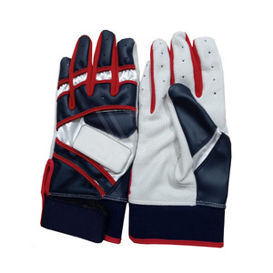 High Quality <b>Baseball</b> Batting Glove Professional Teams Wear Breathable Leather Knit Fabric Pull On Unisex Adult Training Glove - Product Image 1