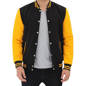 Chaqueta Varsity Verde para Hombre, Manga Blanca con Letra M Bordada, Cuello Camisero, Chaqueta de Béisbol Informal de Algodón de Corte Regular - Product Image 4