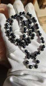 ลูกปัดเพชรโมอิสซาไนต์สีดำและสีขาวขนาด 20 นิ้ว เกรด AAA สำหรับทำเครื่องประดับสวยงาม - Product Image 3