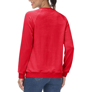 เสื้อสเวตเชิ้ตขอบดิบสำหรับผู้หญิง ทรงโอเวอร์ไซส์ คอกลม แขนยาว ผ้าฟลีซเนื้อนุ่ม ผสมผ้าฝ้าย สไตล์สตรีทแวร์ - Product Image 4