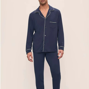 Ensemble de pyjamas pour hommes très vendu – Vêtements de nuit décontractés à manches longues, pyjama de maison 2 pièces, tenue de détente pour hommes - Product Image 1