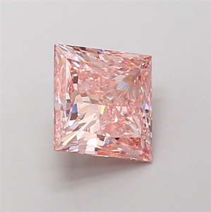 Exquise pierre précieuse rose de 1 carat, taille princesse, offrant un éclat symétrique d'élite et une clarté de couleur intense exceptionnelle. - Product Image 2